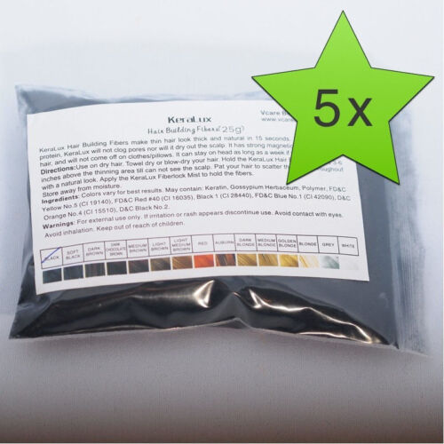5 x Hair Thickener 25g Refill Bags Loss Concealer Fiber Microhair - Picture 1 of 1