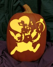 Alice In Wonderland White Rabbit Carved Foam Permanent Pumpkin