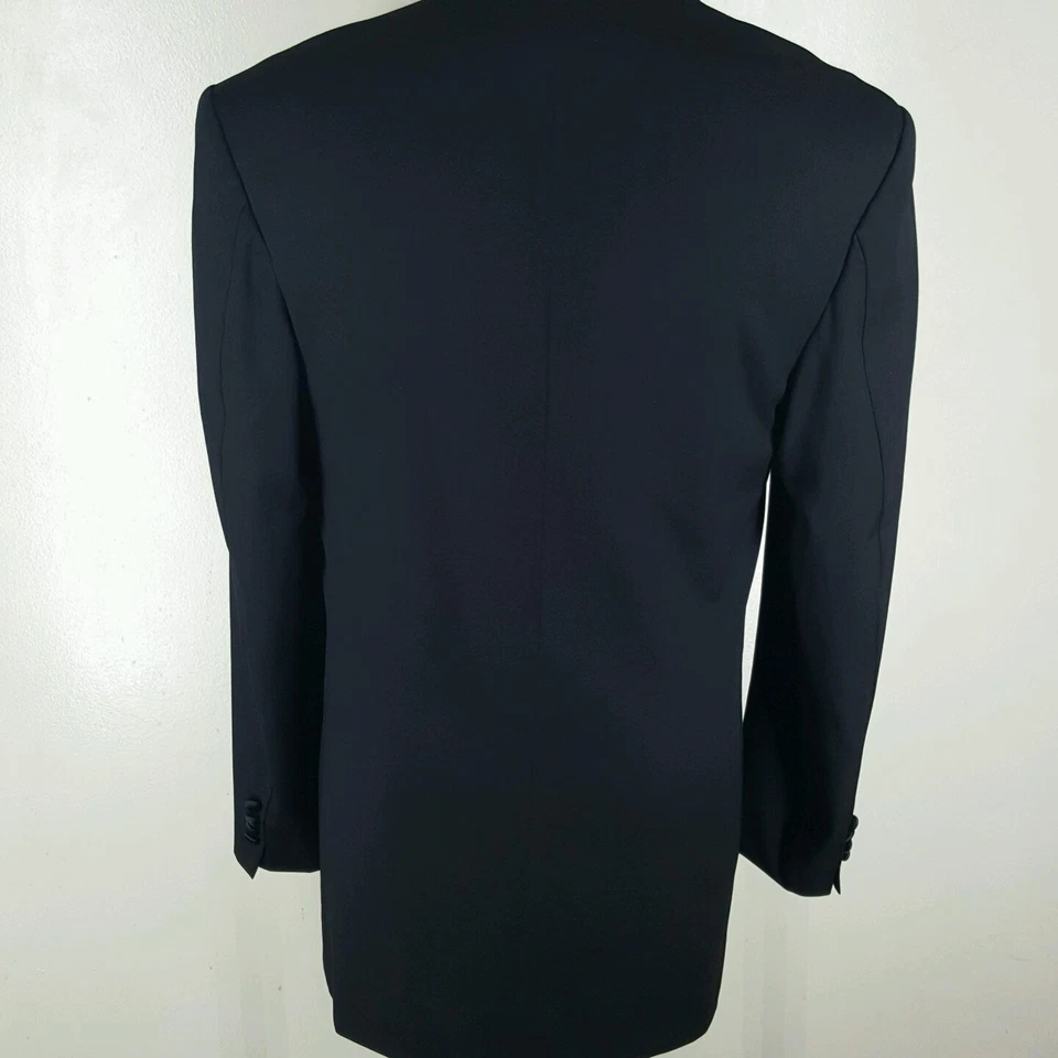 UNBRANDED Bespoke Formal Black Dinner Jacket 1 Btn No Vents 44-46 Long Portly - Image 4 of 4