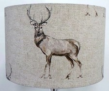 Handmade Fryetts Glencoe STAG Drum Lampshade Ceiling Light / Table Lamp / Shade