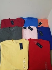 New Mens Club Room 100% Cotton Crew Neck Shirt.  8 colors to choose.