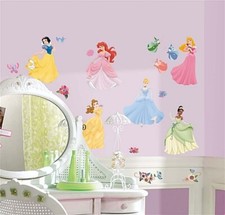 Walt Disney Princesses Peel  Stick Wall Decals Appliques and Gems NEW SEALED