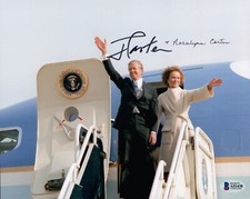JIMMY & ROSALYNN CARTER Signed PRESIDENT 8x10 Photo Autograph BECKETT LOA Letter