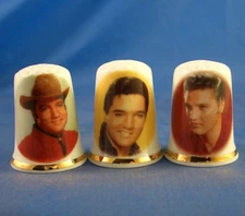 Birchcroft Thimbles -- Set of Three -- Elvis Presley