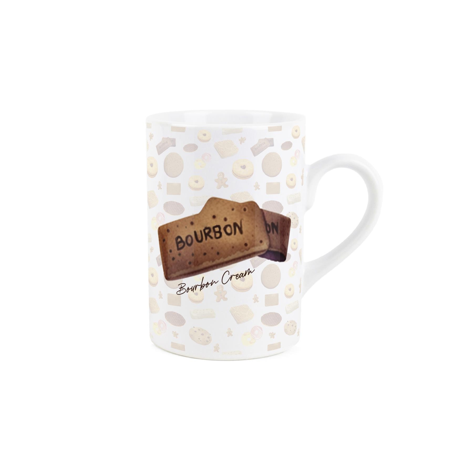 Bourbon Ceramic Mug - Novelty Cookie Print - Tea Coffee Gift Mug