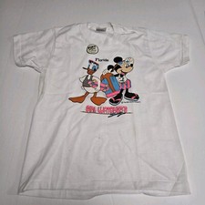Vtg 1990's Kids Disney Mickey Donald Florida Sherry's T-Shirt Size 10-12 NOS New