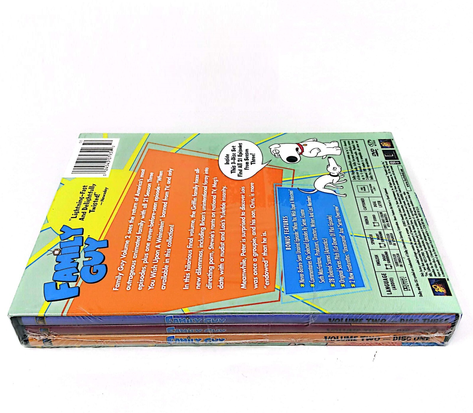 Family+Guy+Complete+Volume+Two+2+Season+3+3-disc+DVD+Set for sale