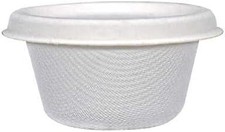 50ml Bagasse Cup with Lid Takeaway Sauce Pots - Pack 50