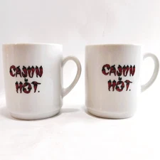 Ceramic Treasures Inc. Cajun Hot Mini Mugs Espresso Size Set of 2 made in USA