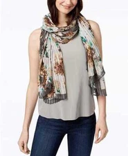 Cejon Degas Bouquet Pleated Scarf (Neutral, One Size)