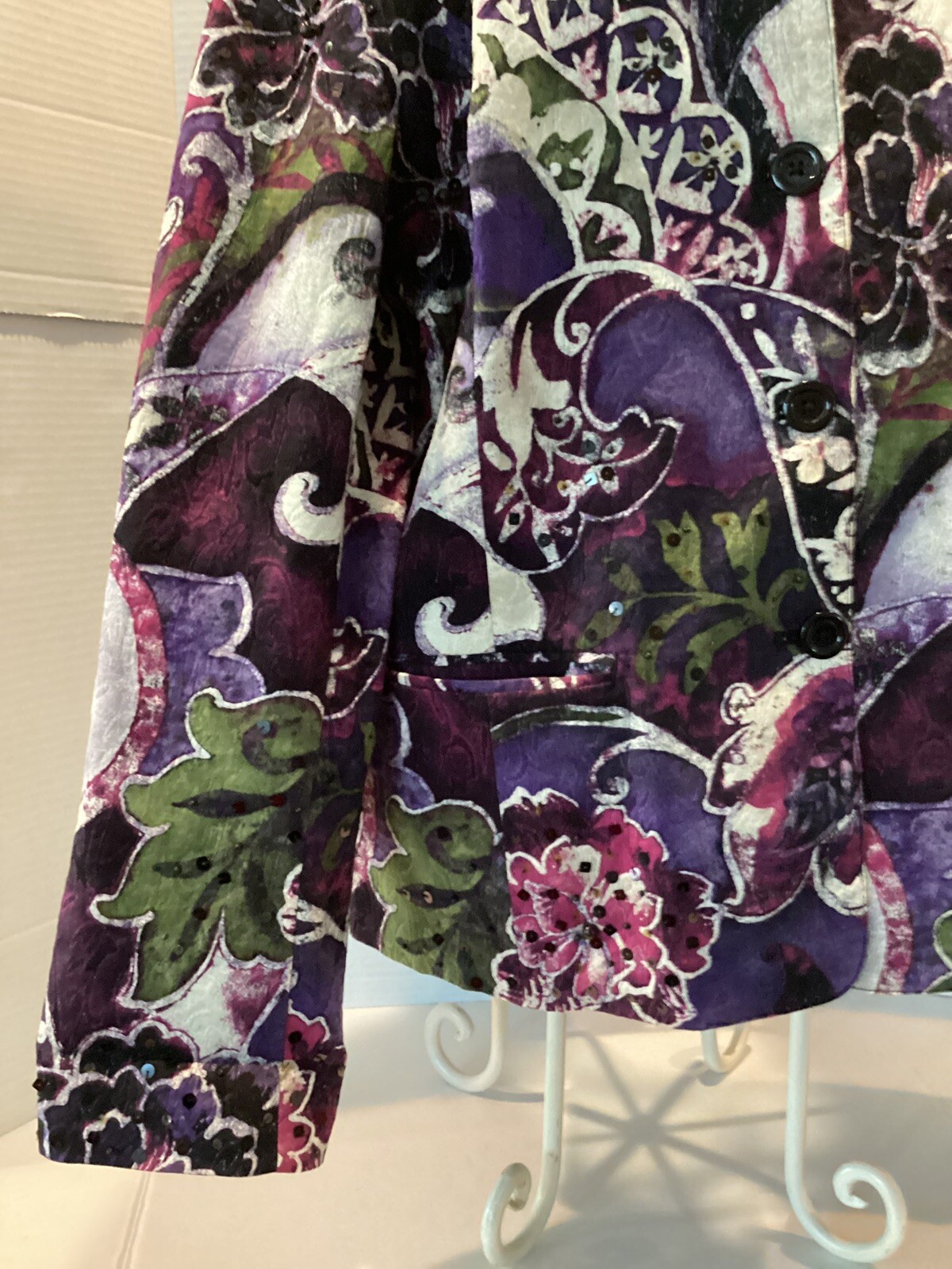 Chicos Print Sequence  Button Fully Lined Jacket … - image 6