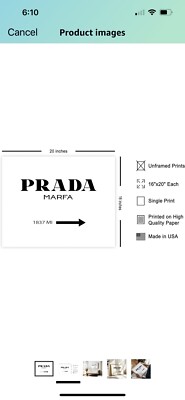 Prada Marfa Poster Unframed NEW Luxury Brand Logo Poster 16 X 20