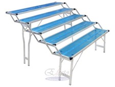 CERBERO5 banco-scala(5rip)150x160H98cm completo di vetroresina,angolare e paraco