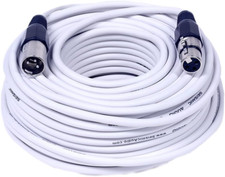 White 100 Foot XLR Cable-100' Microphone Cord Mic Saxlx-100White 