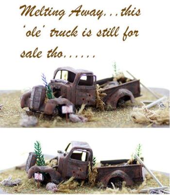 Classic Metal Works style Truck Melting into the landscape HO vehicle Finished