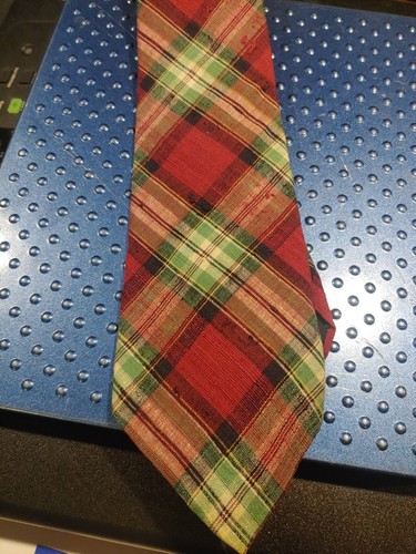 Vintage Wembley Plaid Multicolor Necktie Men's Tie 100% Cotton