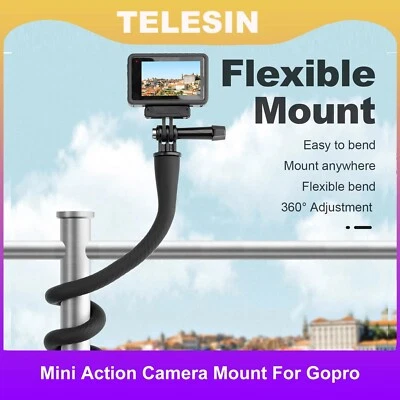 TELESIN Flexible Halterung Action Kamera Halterung Für Gopro Insta360 DJI Action Kamera
