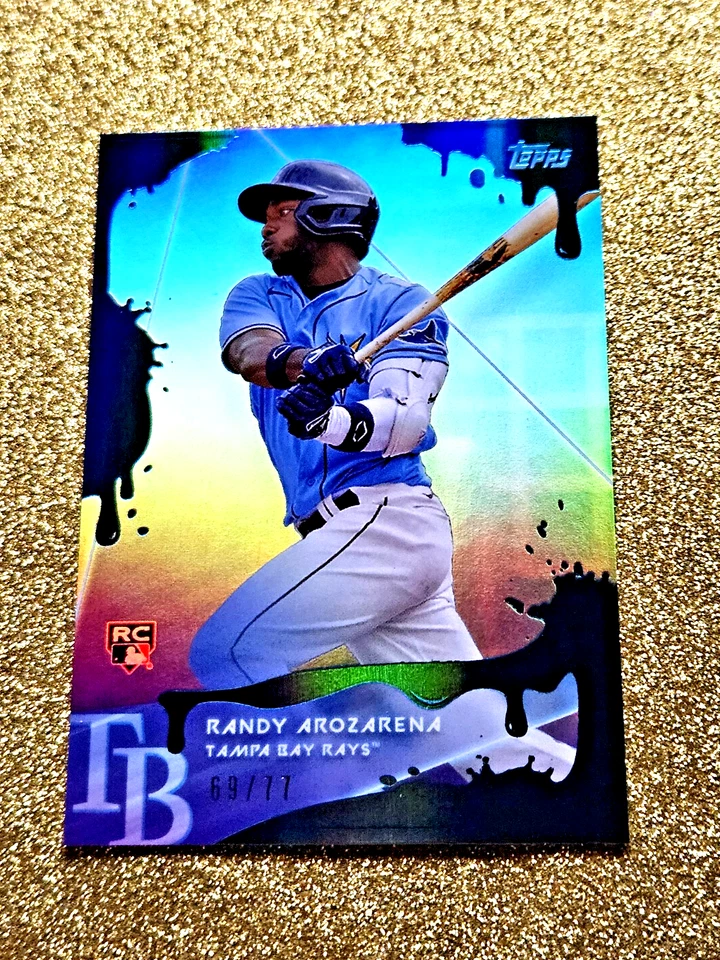 Randy Arozarena 2020 Topps X Steve Aoki Blue Frosting Holo /77 Rookie SSP RC #50 - Image 3 of 4