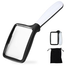 Folding Handheld Magnifying Glass with Light, 3X Large Rectangle Reading Magn...