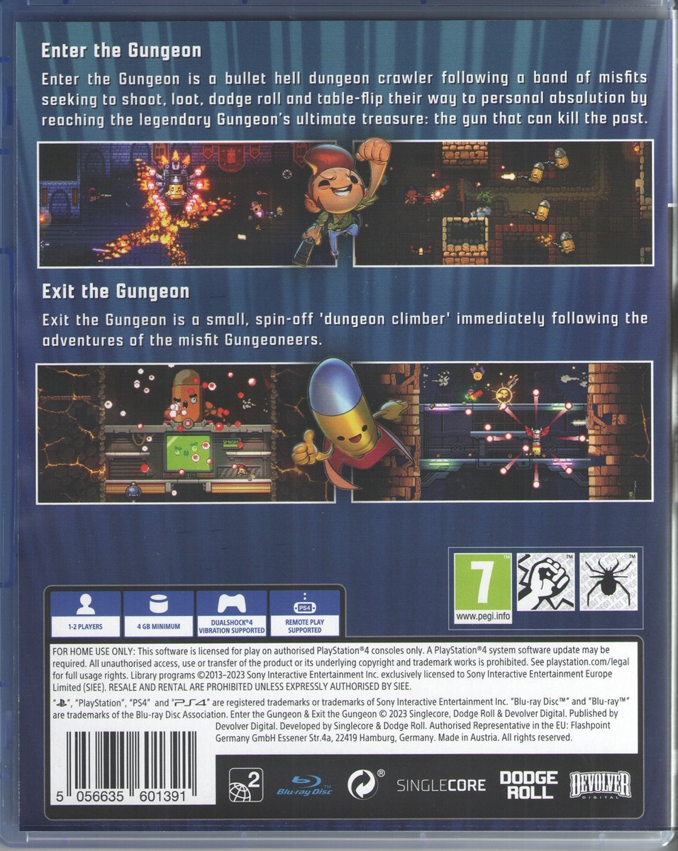 PlayStation4 - PS4 ENTER＋EXIT THE GUNGEON 海外版／新品 Amazon.com: Enter/Exit The Gungeon : 電動遊戲