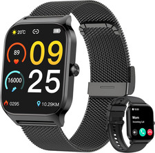 Smartwatch 1.85” Orologio IA Pressione Sanguigna, Chiamata Bluetooth,100+ Sports