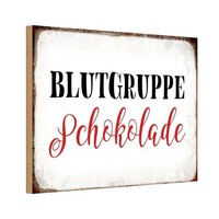 Holzschild 20X30 Cm Blutgruppe Schokolade Essen Trinken Deko Geschenk Holz Schil