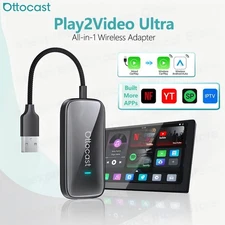 Ultra Ver. Ottocast Play2Video Multimedia Aibox Wireless Carplay Adapter Android