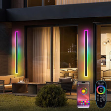 2 Pack RGB Wall Lights Outdoor LED Sconce Waterproof APP Remote Control Decor