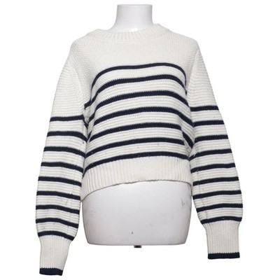 Soft Goat, Strickpullover, Größe: M, Weiß/Schwarz, Kaschmir/Wolle, Streifen #nbQ