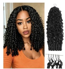 Burmese Curly Human Hair 18Inch Pre-separated Feather Crochet Human Hair