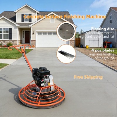 Walk-Behind Concrete Power Trowel Concrete Surface Finishing Machine 7HP Gas