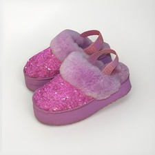 UGG Funkette Chunky Sequin Pink Platform Slippers Echinacea Barbie Sparkle 7