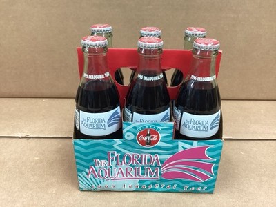 Florida Aquarium 1995 Inagural Coca Cola Coke  6 pack bottles DAMAGE BOX