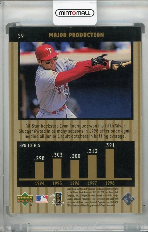 1999 Upper Deck Ovation Texas Rangers Ivan Rodriguez Major Production - Image 2 of 2