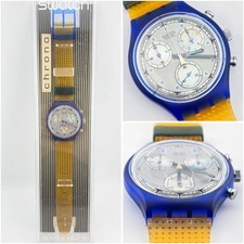 Swatch Chrono SCN401 Pearl Frame 1994 NOS Film on Crystal Working