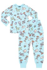 Boys Disney Toy Story Woody Buzz Jessie All Over Print Long Blue Pyjamas