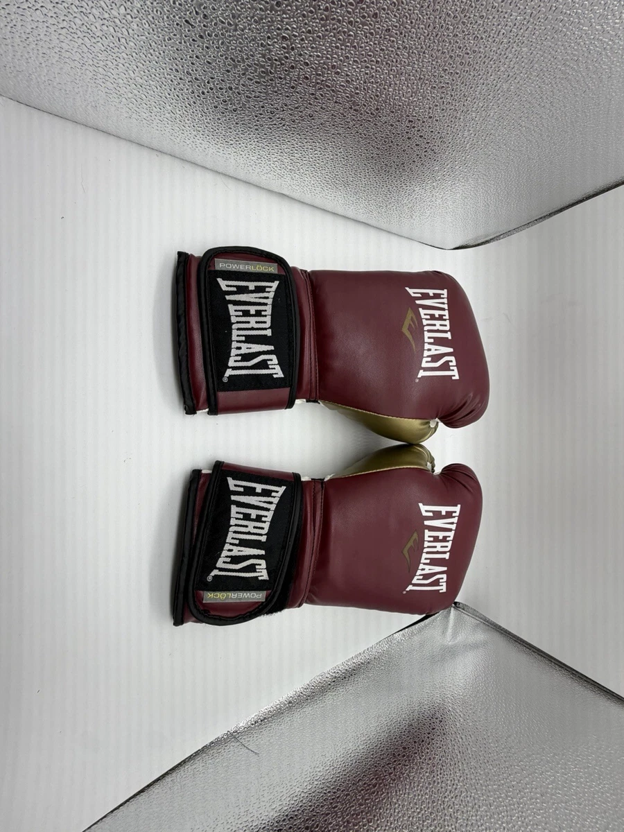 Everlast PowerLock Boxing Training Gloves Maroon/Gold 16 oz | eBay