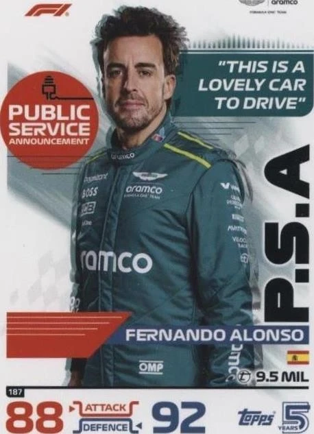 2024 Topps F1 Turbo Attax - Fernando Alonso #187