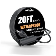 Starlink Mini Extension Cable 6M , Waterproof DC5521 Male to Female Power 20FT