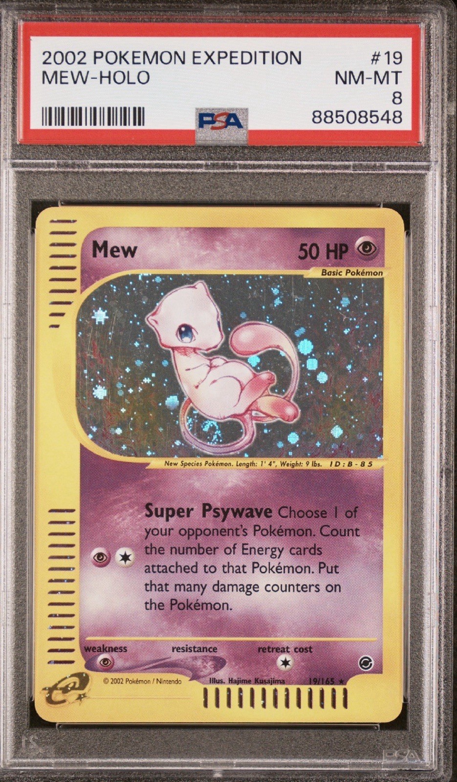 2002 POKEMON EXPEDITION #19 MEW-HOLO PSA 8