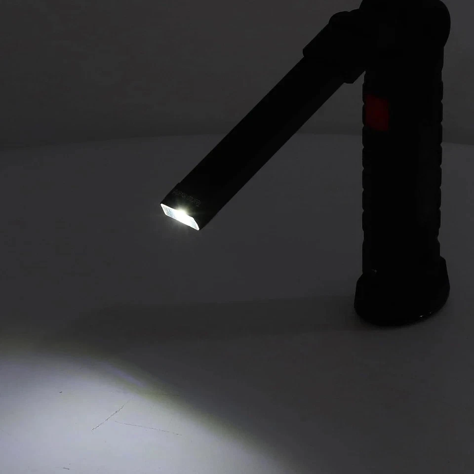 2 LAMPADE TORCIA LAVORO CALAMITA PORTATILE RICARICABILE LED FARO OFFICINA PESCA - Immagine 2 di 4