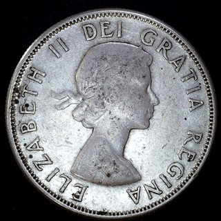 1959 Canadian 50¢ Elizabeth II Cent (( 80% SILVER / ASW 0.3oz )) COINS 0731 01