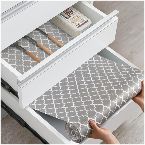 Drawer and Shelf Liner, Non-Slip Kitchen Cabinet Liners Non-Adhesive Thick St...
