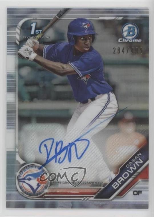 2019 Bowman Draft Chrome Pick Refractor 284/499 Dasan Brown #CDA-DB Auto 05u3