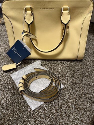 NWT Alexander McQueen $1325 SM Pebbled Leather Satchel Crossbody Shoulder Bag 