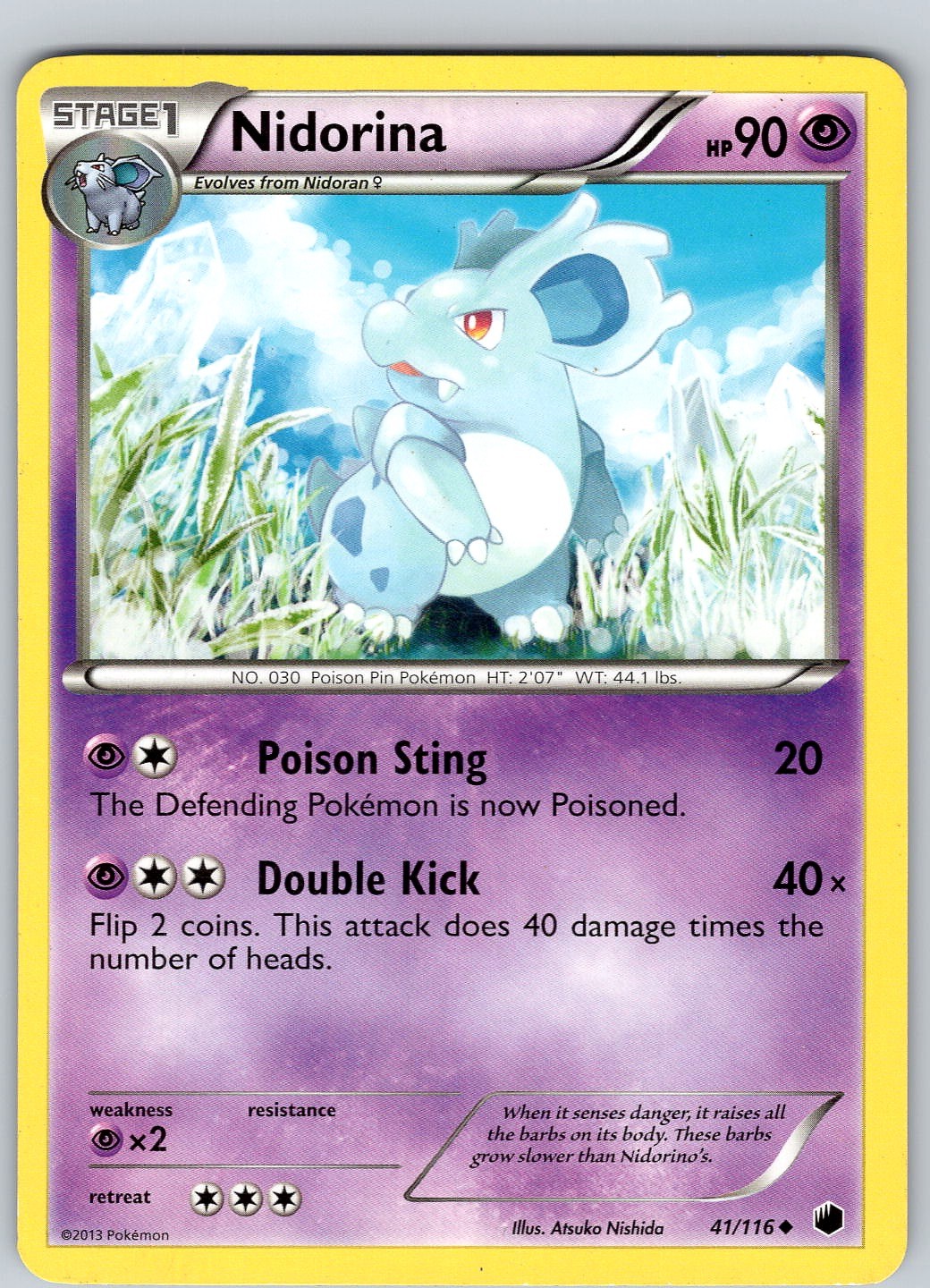 Pokemon TCG Nidorina B&W Plasma Freeze 41/116 Regular Uncommon Card Played LP