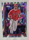 Topps 2025 Chrome Baseball Card #100 Mike Trout Raywave Refractor Parallel