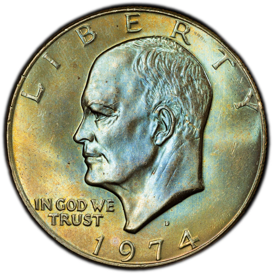 1974-D Eisenhower Dollar PCGS MS66+ - Regal Toning Obv. & Rev., a "Classic Ike"  - Image 2 of 4