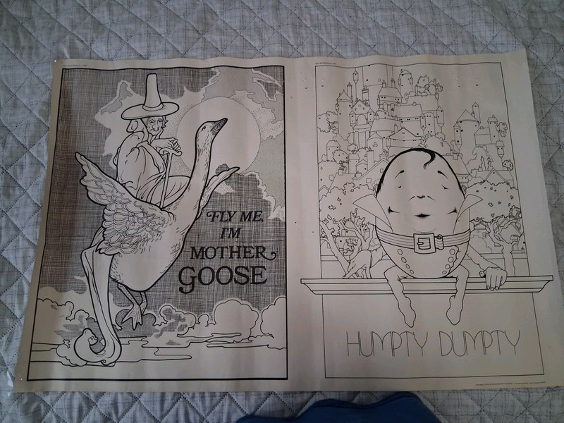 Vintage 1970s Mother Goose Coloring Page Children's Picture