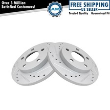 Performance Brake Rotor Drilled Slotted Rear G-Coated Pair for Buick